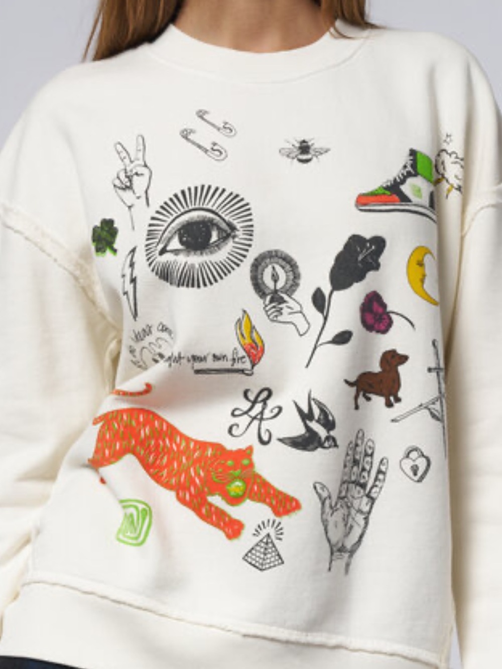 Raquel Allegra Graphic Dirty White Hesperia Sweatshirt - Picture 2 of 9